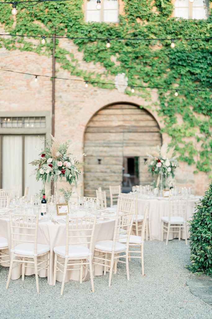 apparecchiatura cena matrimonio a villa scorzi